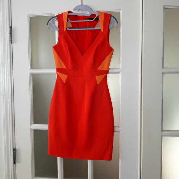 strapless open back dress KAREN MILLEN Orange Size Small Long Dress